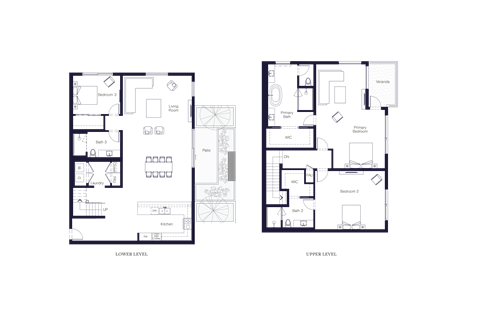 Floor plan for 3 beds, 3 baths, 3098 sqft